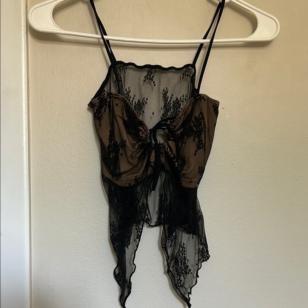 Urban Outfitters Black Lace Tank Top